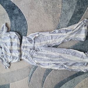 Offshoulder Crop & Open Leg Tie Pants Set